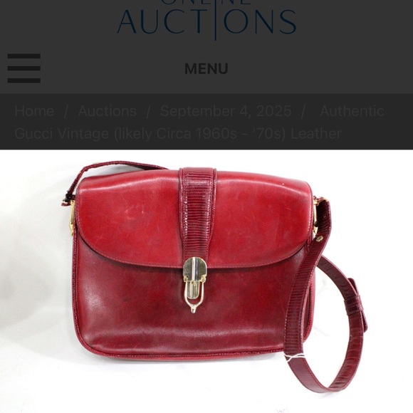 Gucci Handbags - Gucci Vintage Red Leather Bag